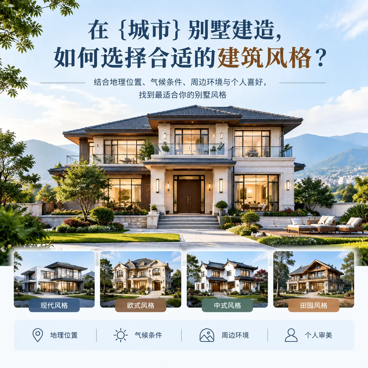 在 遵义 别墅建造，如何选择合适的建筑风格？